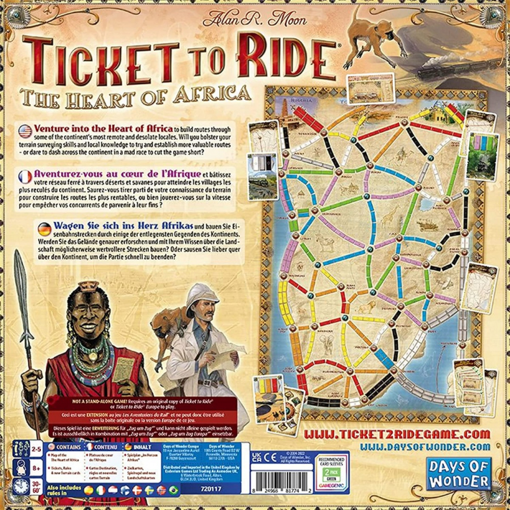Joc de societate Ticket to Ride Map Collection Heart of Africa, extensie, limba engleza varsta 7-9 ani ,9-12 ani ,12-14 ani ,14-18 ani ,18+, Unisex [2]