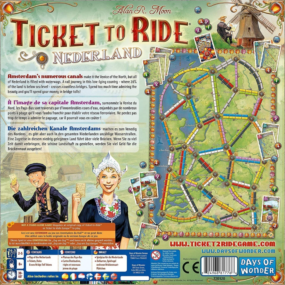 Joc de societate Ticket to Ride Map Collection Netherlands, extensie, limba engleza varsta 8-9 ani ,9-12 ani ,12-14 ani ,14-18 ani ,18+, Unisex [2]