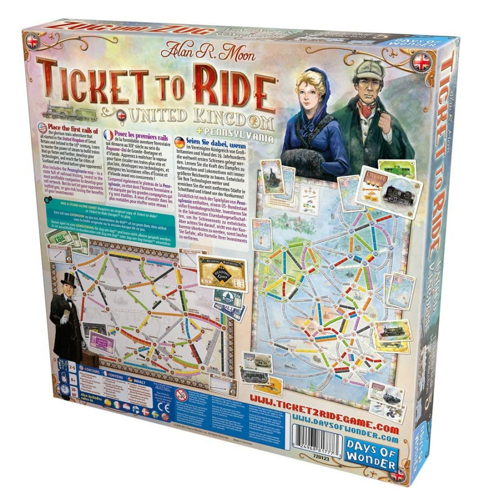 Joc de societate Ticket to Ride Map Collection UK/Pennsylvania,extensie,  limba engleza varsta 7-9 ani ,9-12 ani ,12-14 ani ,14-18 ani ,18+, Unisex [2]