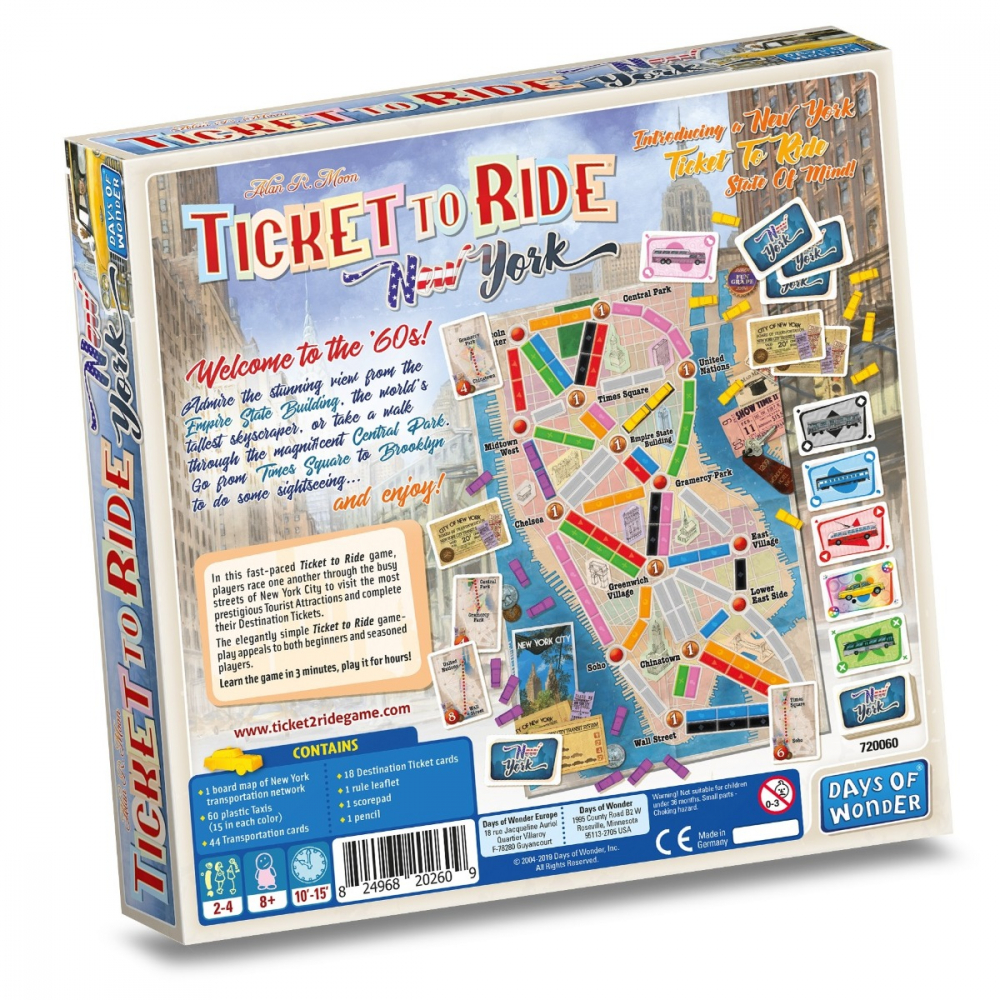 Joc de societate Ticket To Ride New York, limba engleza varsta 7-9 ani ,9-12 ani ,12-14 ani ,14-18 ani ,18+, Unisex [3]