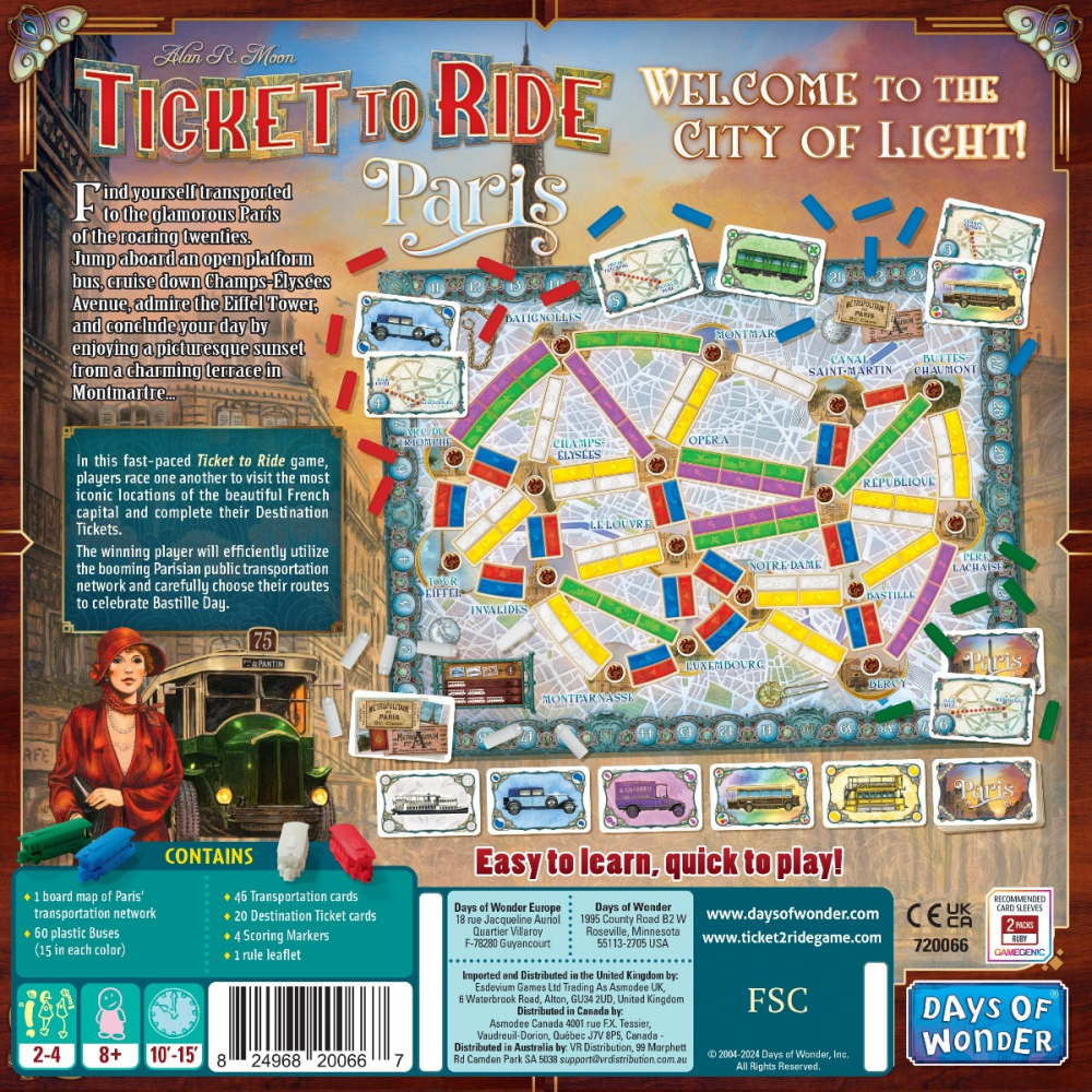 Joc de societate Ticket to Ride Paris, limba engleza varsta 8-9 ani ,9-12 ani ,12-14 ani ,14-18 ani ,18+, Unisex [3]