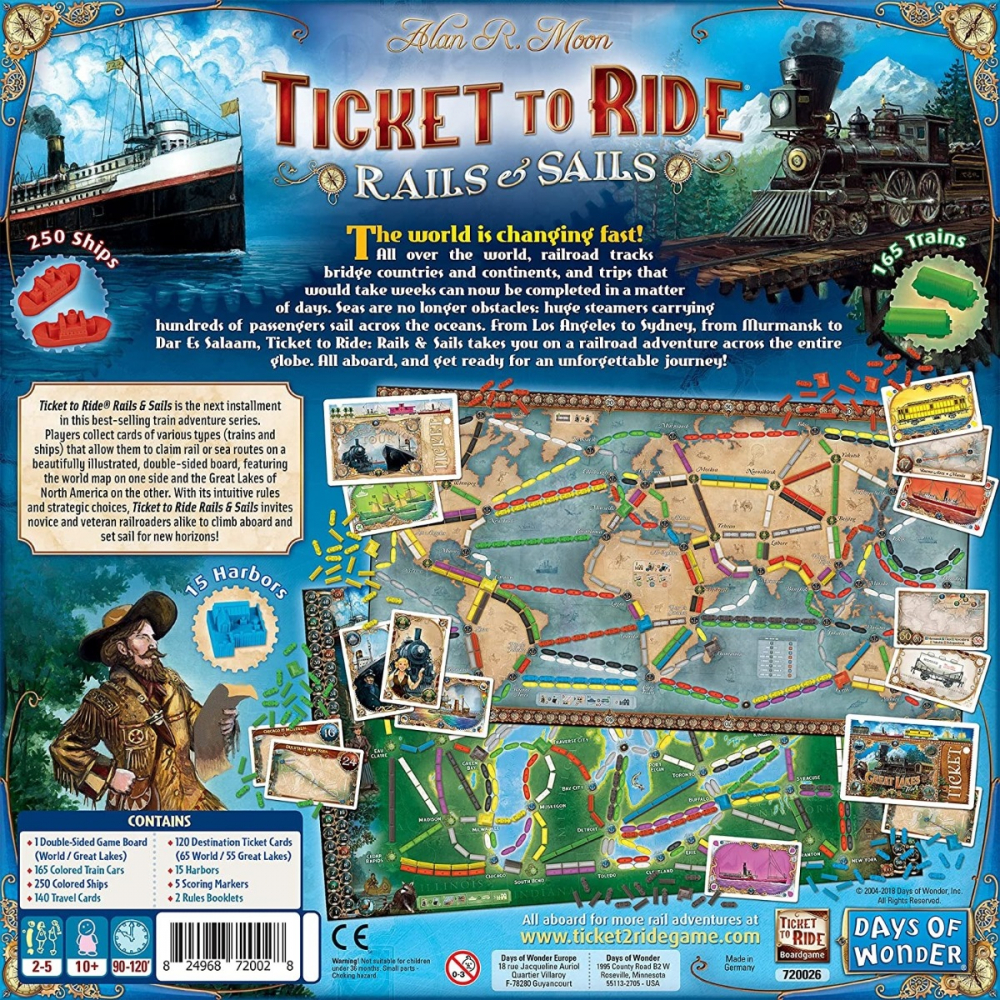 Joc de societate Ticket to Ride Rails & Sails, limba engleza varsta 7-9 ani ,9-12 ani ,12-14 ani ,14-18 ani ,18+, Unisex [3]