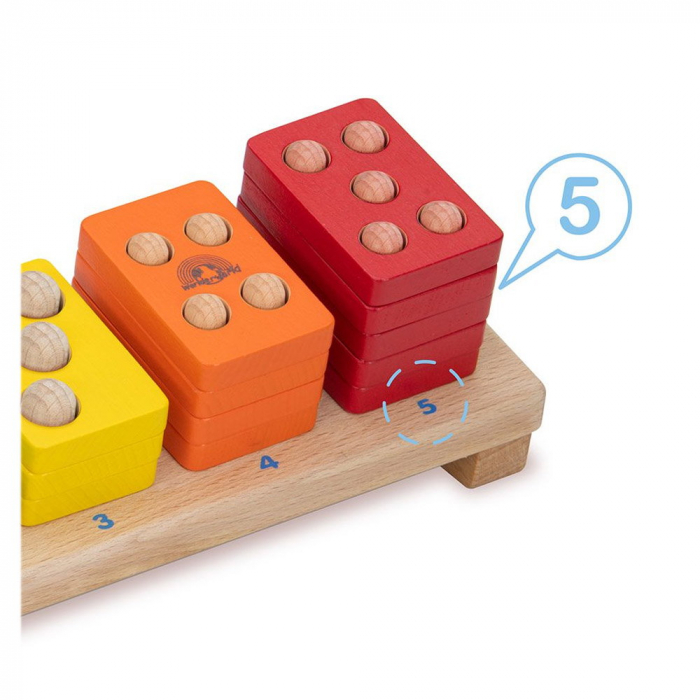 Joc de sortare, stivuire si numarare din lemn, Wonderworld, 1-3 ani [3]