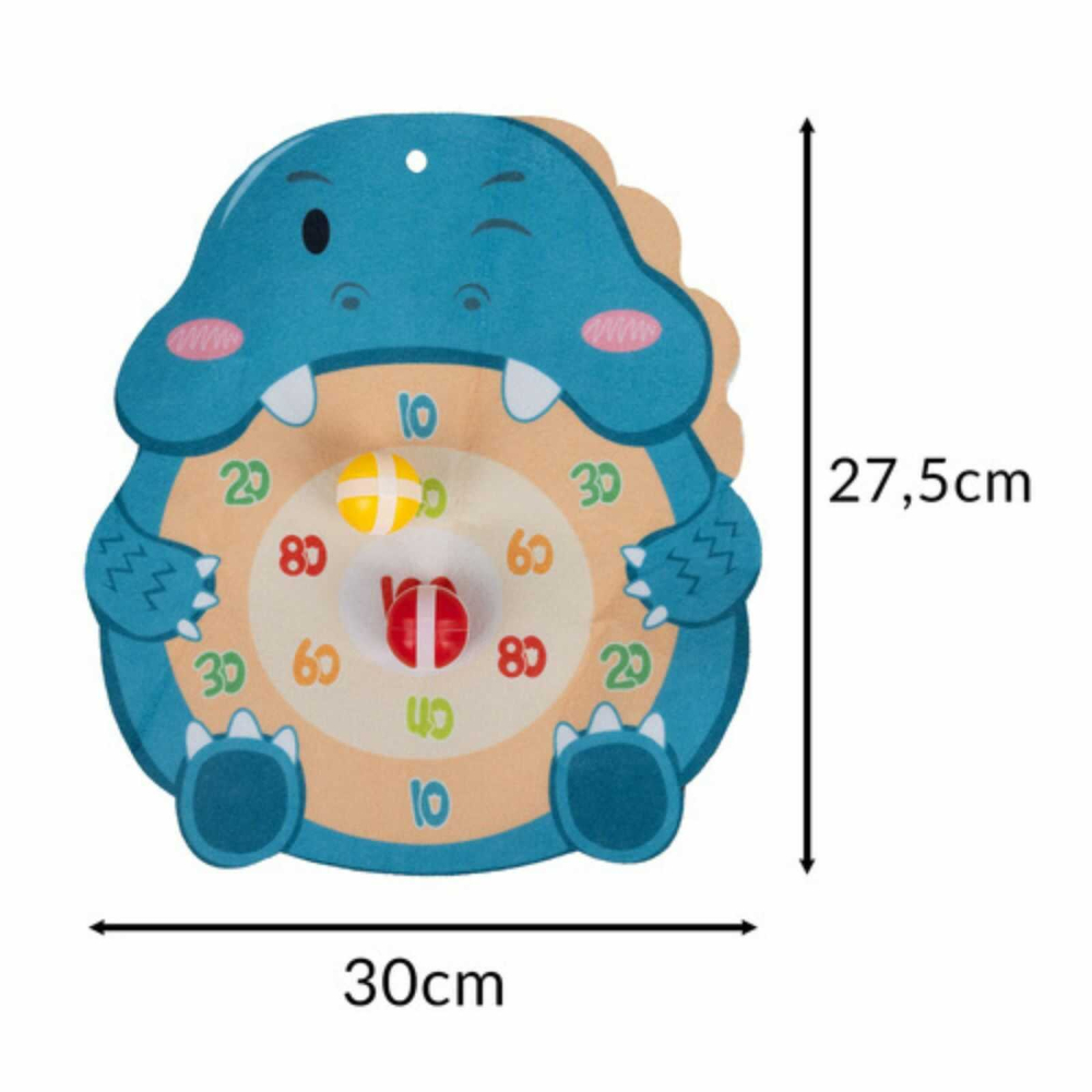 Joc tras la tinta copii Dinosaur, arma dinozaur, 6 bile velcro, scut 27.5 x 30 cm [10]