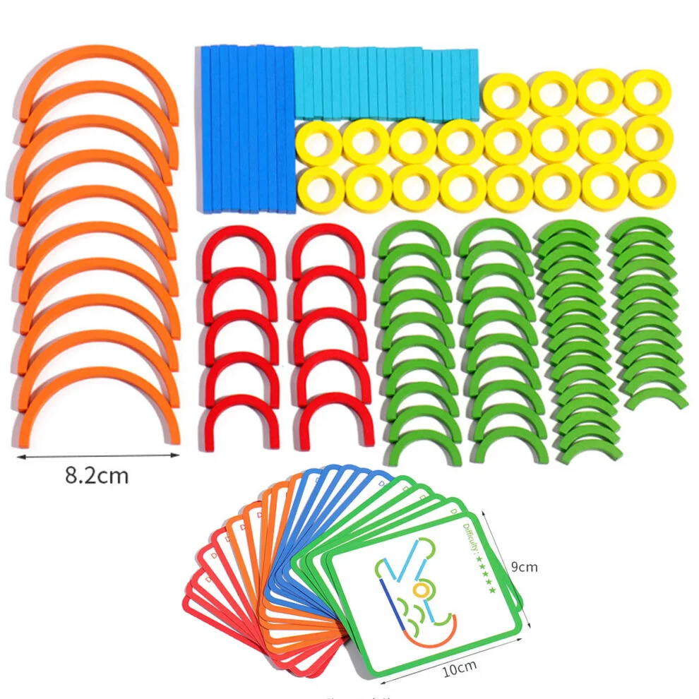 Joc educativ Sticks and Rings – Piese din lemn si cartonase ilustrate [6]