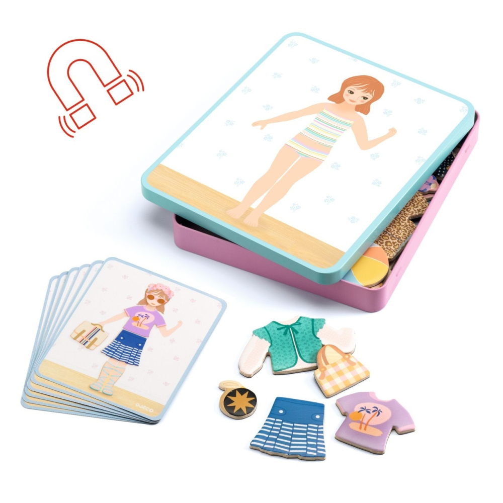Joc educativ cu magnet de imbracat personaje, Djeco Baiat, Fata, varsta 3 - 6 ani [2]