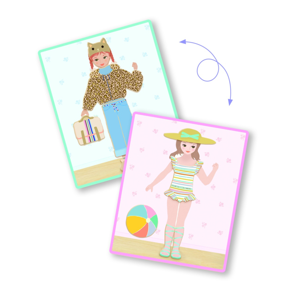 Joc educativ cu magnet de imbracat personaje, Djeco Baiat, Fata, varsta 3 - 6 ani [3]