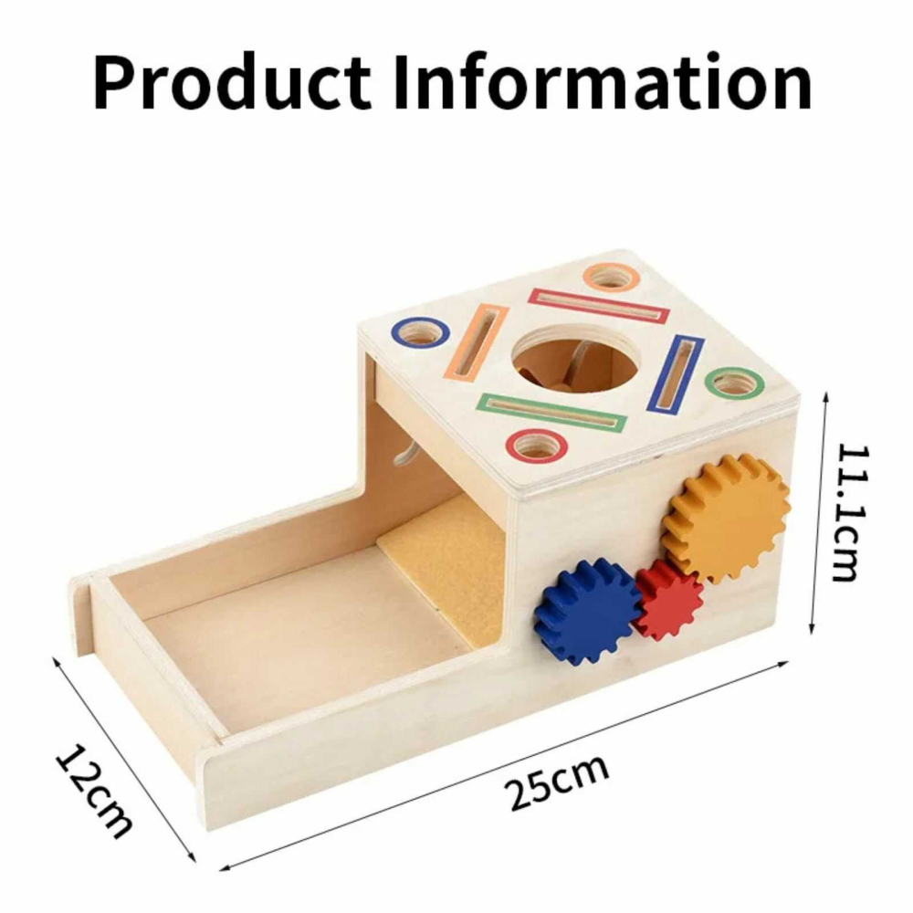 Joc Educativ Cutia Permanenta Montessori 4 in 1 | Sortare si Motricitate Lemn [8]