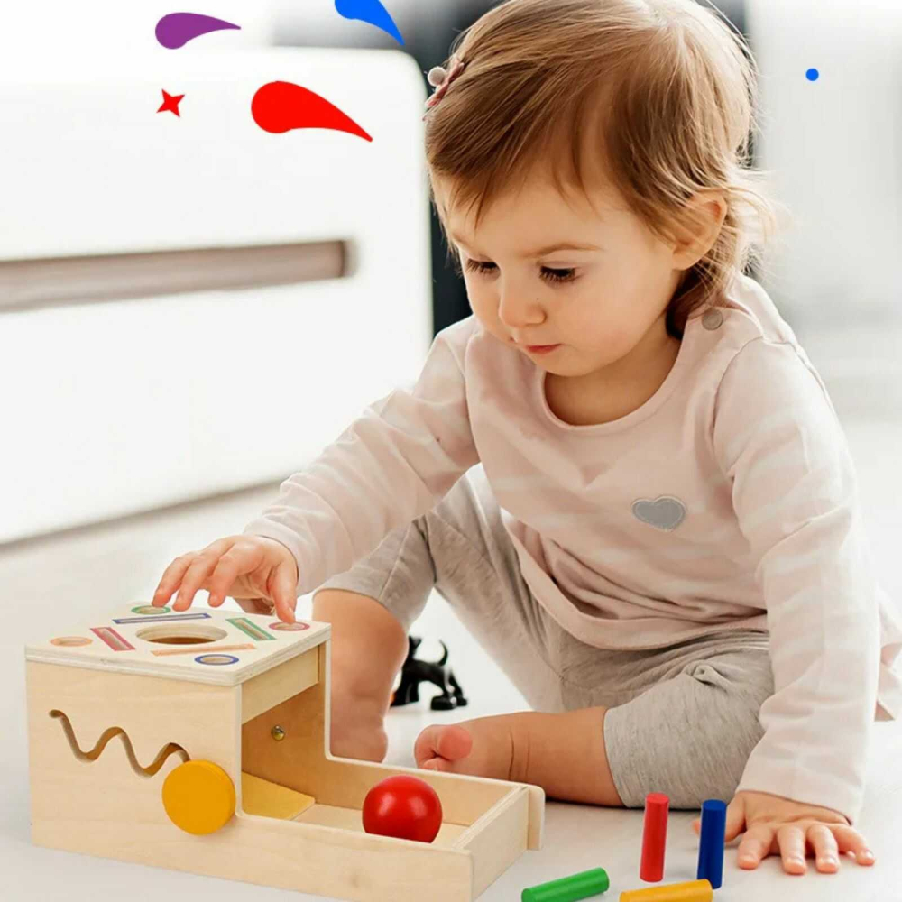 Joc Educativ Cutia Permanenta Montessori 4 in 1 | Sortare si Motricitate Lemn [2]