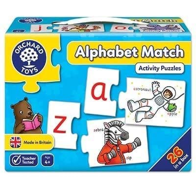 Joc educativ - puzzle in limba engleza, Invata alfabetul prin asociere, ALPHABET MATCH, Orchard Toys [1]