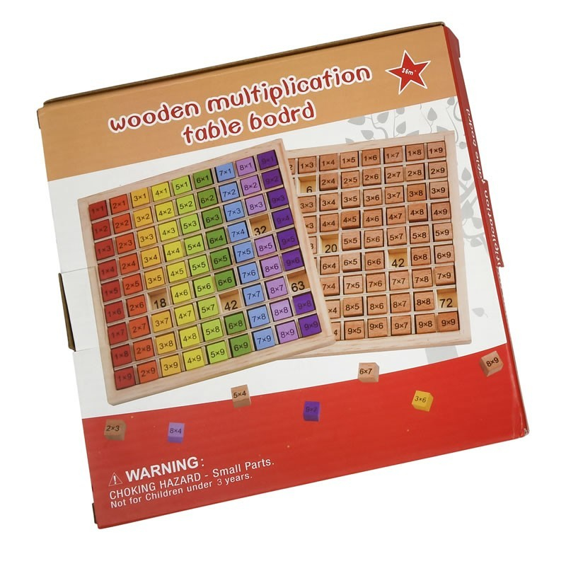 Joc educativ - Tabla inmultirii - CNX, din lemn, 81 de piese, multicolor, 7+ ani [2]