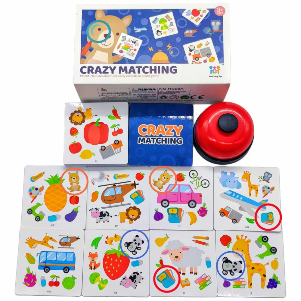 Joc de memorie copii, Gaseste Perechea, 54 carti cu clopotel [6]