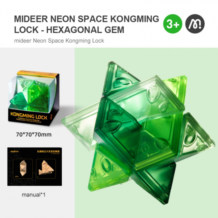Joc Kongming Lock pentru antrenarea creierului si a rabdarii,  Hexagonal Gem, brain twister [2]