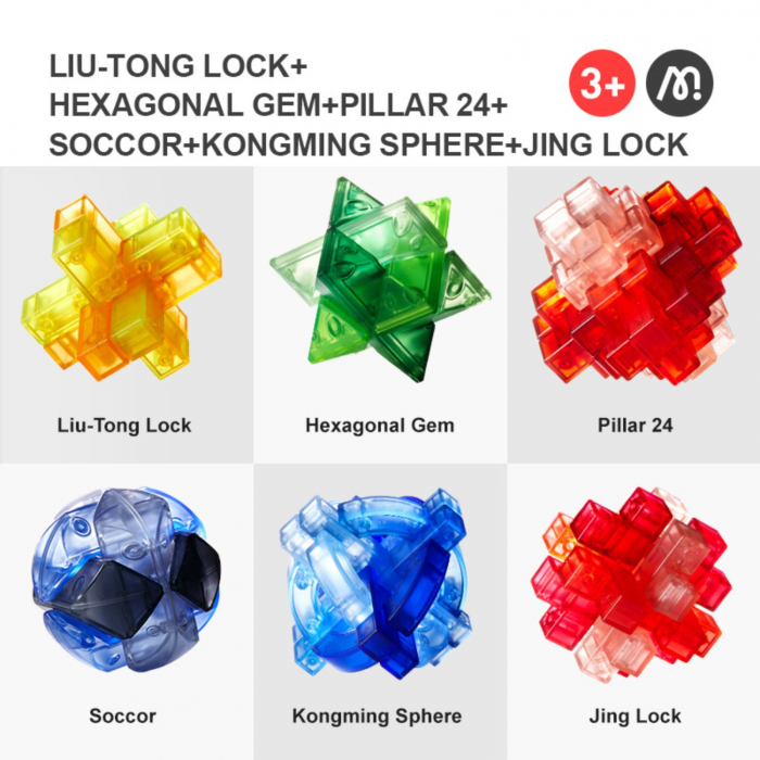Joc Kongming Lock pentru antrenarea creierului si a rabdarii,  Hexagonal Gem, brain twister [6]