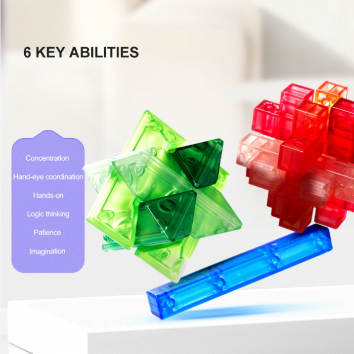 Joc Kongming Lock pentru antrenarea creierului si a rabdarii,  Hexagonal Gem, brain twister [4]