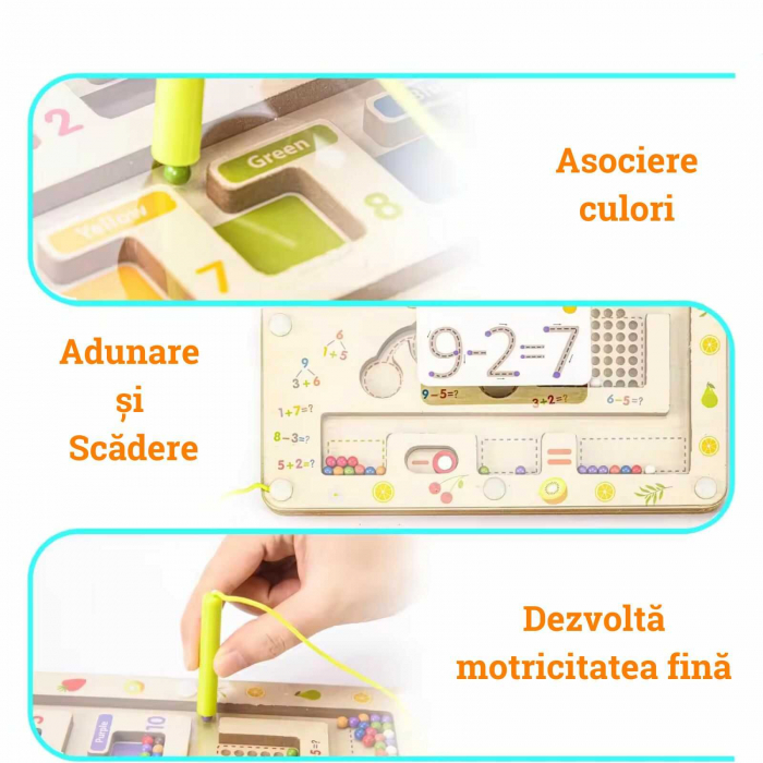 Labirint Magnetic din Lemn cu functii de Sortare, Clasificare si Matematica [2]