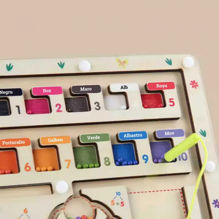 Labirint Magnetic din Lemn cu functii de Sortare, Clasificare si Matematica [6]