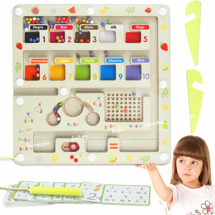 Labirint Magnetic din Lemn cu functii de Sortare, Clasificare si Matematica [8]