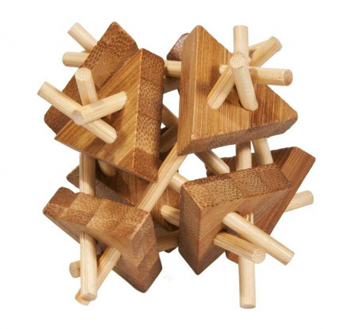 Joc logic IQ din lemn bambus Sticks&amp;triangles, varsta 6 - 9, 9+ ani, Adult, Baiat, Fata [1]