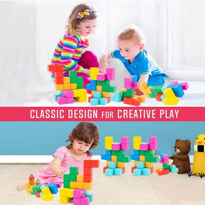 Jocuri si jucarii educative ⭐ Joc Logic Tetris Cuburi Lemn. [7]