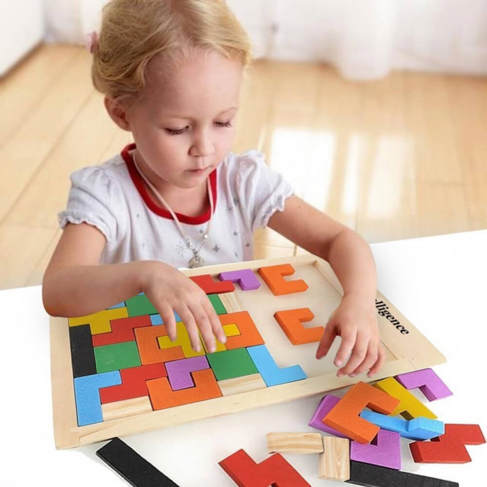 Tetris joc din lemn de strategie si logica pentru copii. [2]