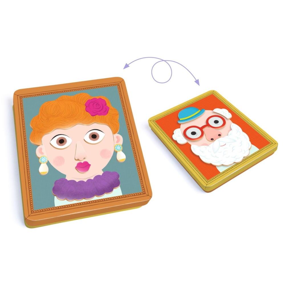 Joc magnetic creativ Portrete, Djeco Baiat, Fata, varsta 3 - 6 ani [4]