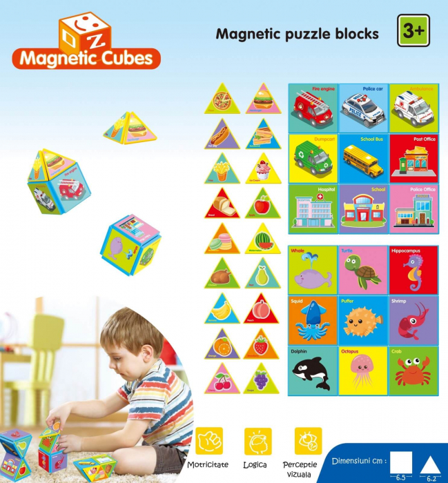 Set magnetic de constructie, joc magnetic cu 18 piese. [2]