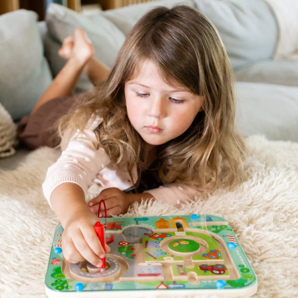 Joc Magnetic Labirintul Orasului HABA, Placa Senzoriala Educativa, Varsta 2-5 Ani [2]
