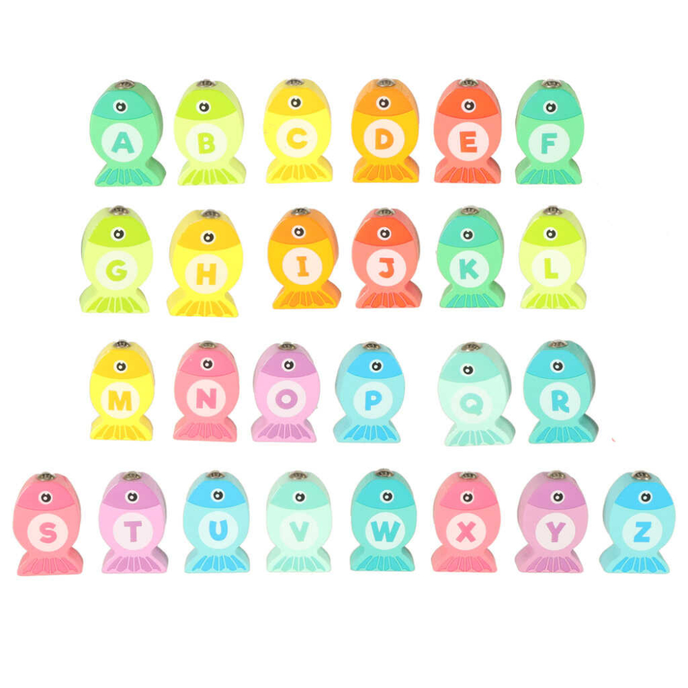 Joc pescuit magnetic Montessori din lemn, alfabet, 3 ani+ [12]