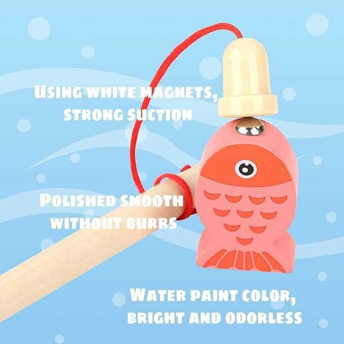 Joc pescuit magnetic Montessori din lemn, alfabet, 3 ani+ [5]