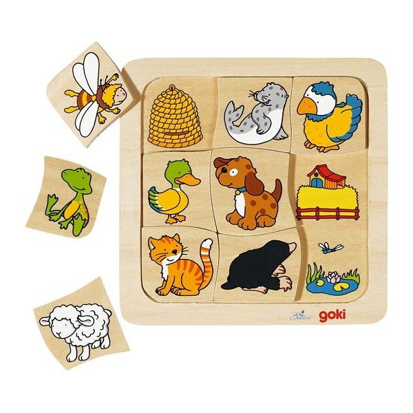Joc puzzle de asociere Casutele animalelor [1]