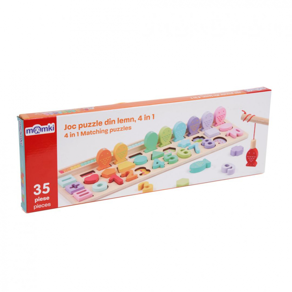 Joc puzzle din lemn, 4 in 1, 35 de piese [1]