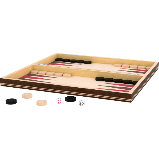 Joc Sah si Table , din lemn, lacuit, 44 cm, calitate premium [2]