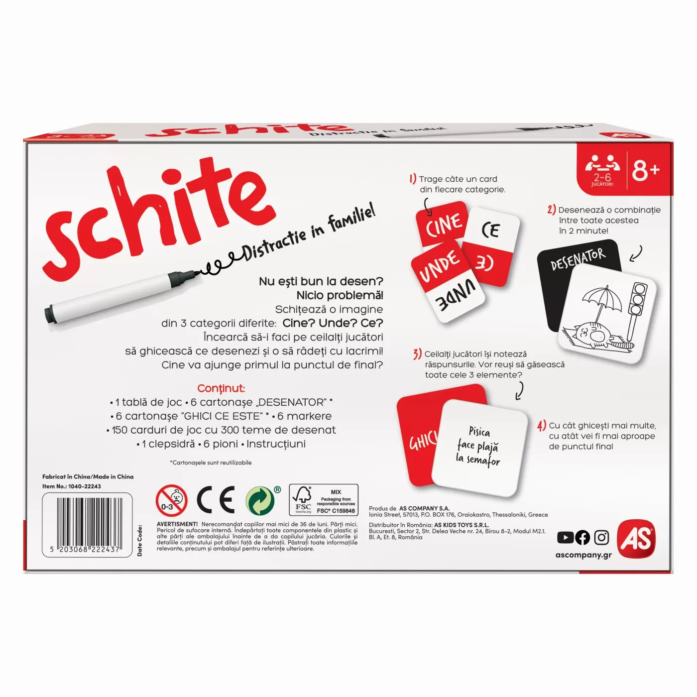 Schite, Joc de societate si familie - Schitezi si razi cu lacrimi, 8 ani+, varsta de la 8 ani la +15 ani [7]