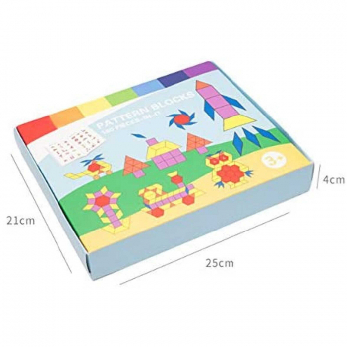 Joc Tangram,❤️ Puzzle Lemn Tangram cu 180 piese. [6]