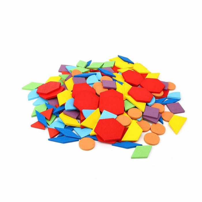 Joc Tangram,❤️ Puzzle Lemn Tangram cu 180 piese. [4]