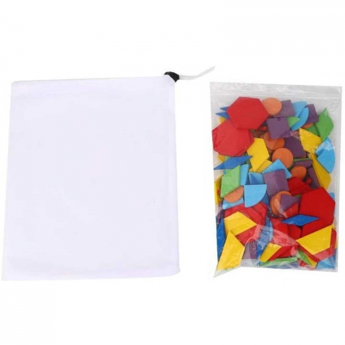 Joc Tangram,❤️ Puzzle Lemn Tangram cu 180 piese. [3]