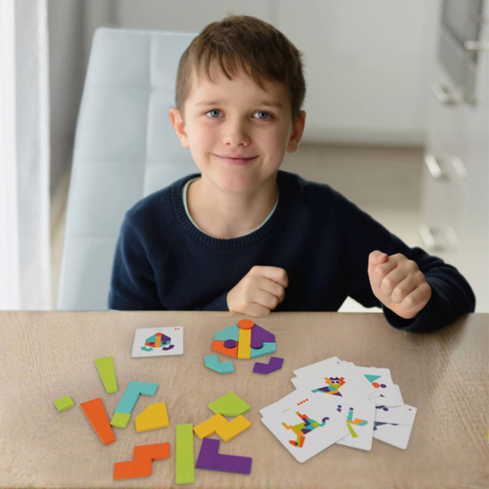 Joc din Lemn Tangram Educativ 21 piese ⭐ Mideer. [2]