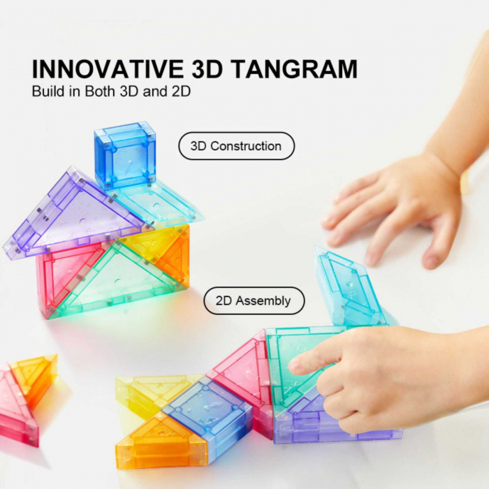 Joc Tangram Magnetic, 7 piese, Clepsidra si Brosura - Micostore.ro [2]