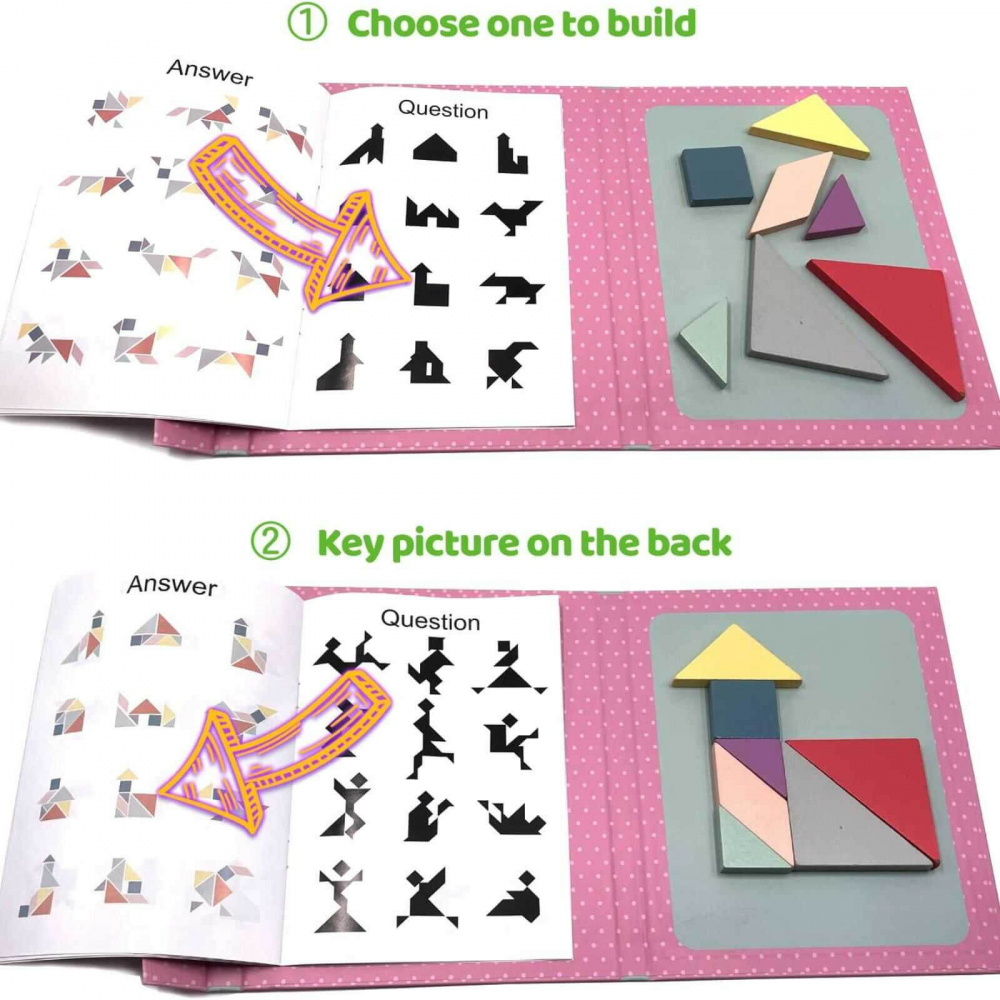 Carte Magnetica Tangram pentru copii, 48 de modele [2]