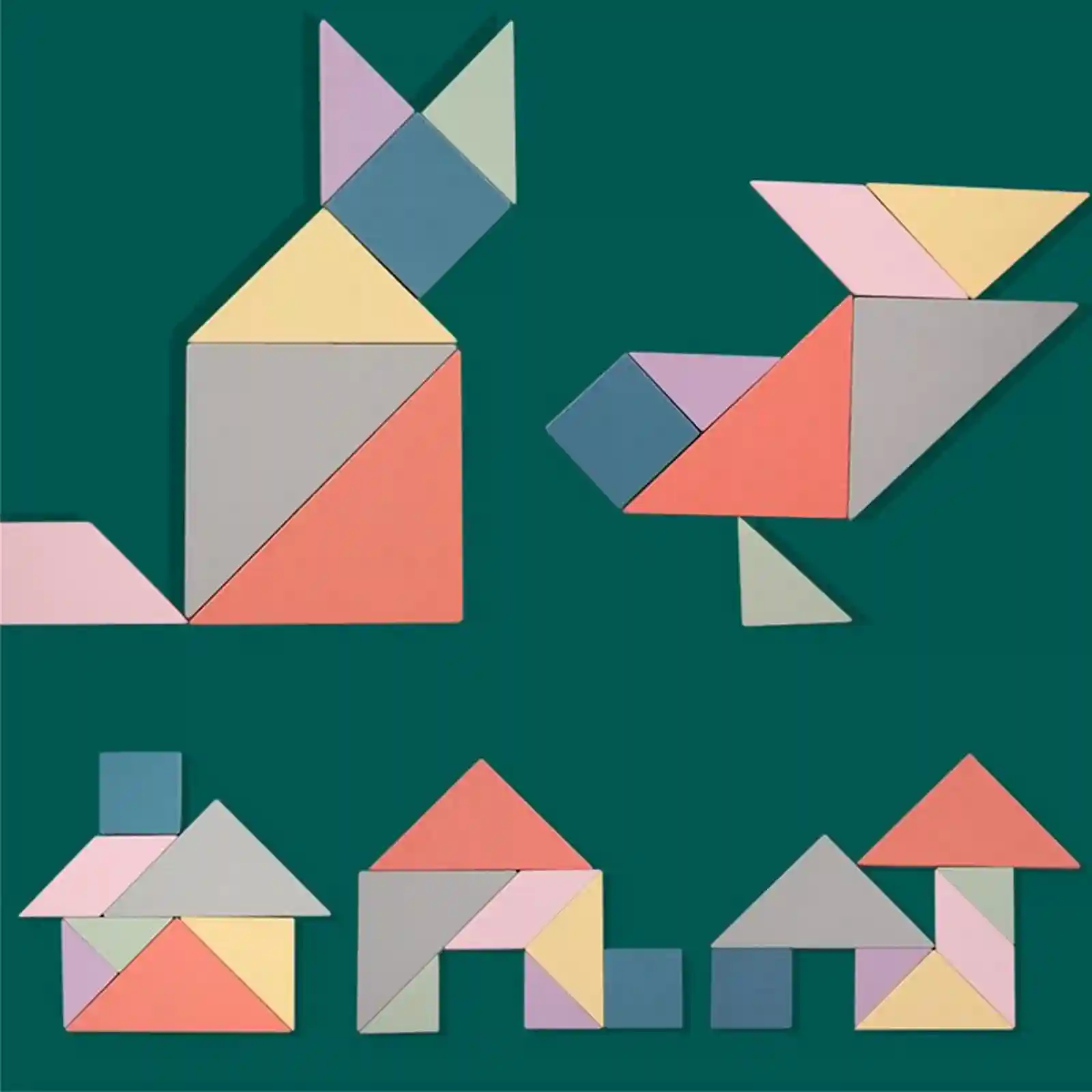Carte Magnetica Tangram pentru copii, 48 de modele [6]