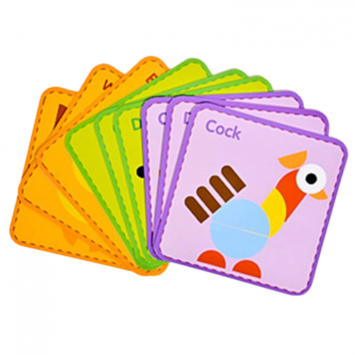 Joc Puzzle Tangram ⭐ Montessori din Lemn cu 39 piese. [4]