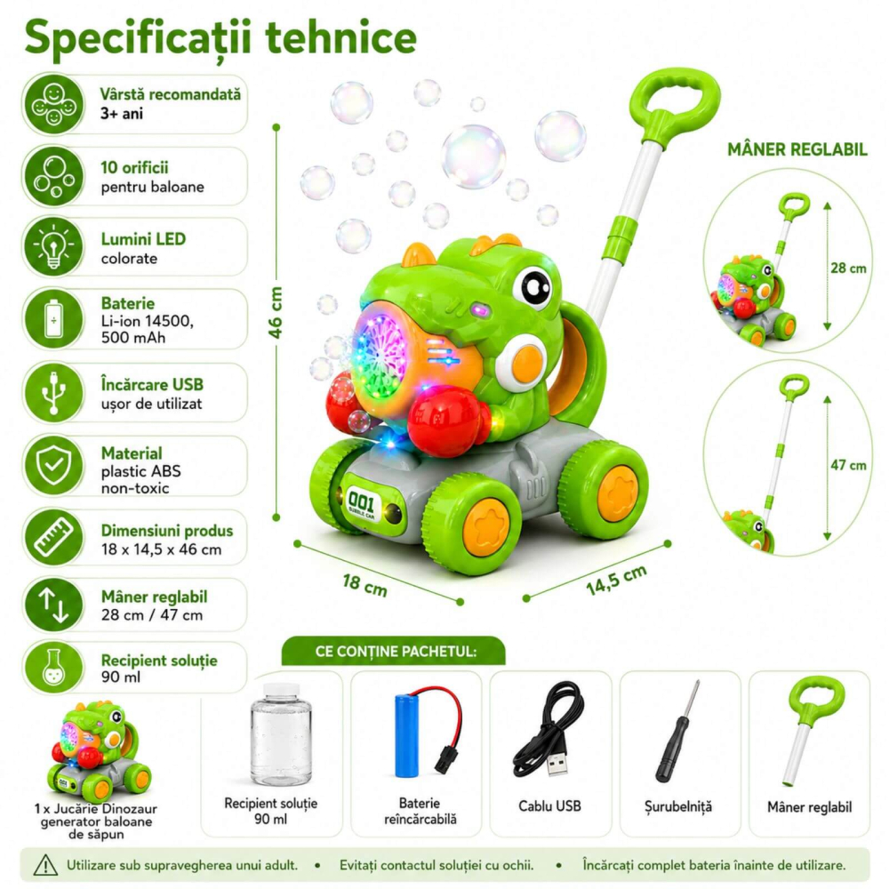Jucarie Aparat de Facut Baloane Spun, Incarcare USB, Copii [4]