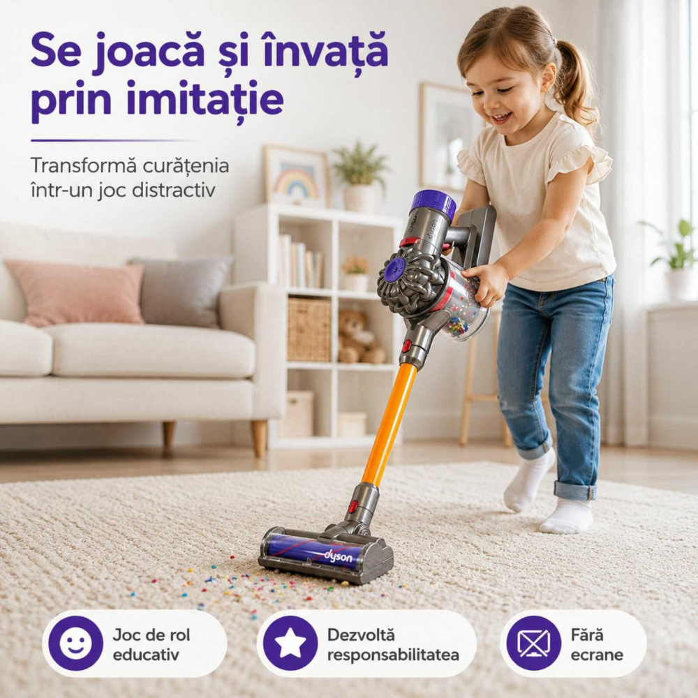 Jucarie aspirator copii Dyson fara fir | sunete si aspiratie [3]