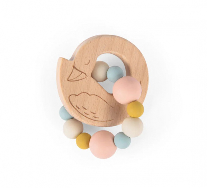 Jucarie bebe Inel de dentitie Lebada, Moulin Roty, varsta 0 - 1 ani, Baiat, Fata [4]