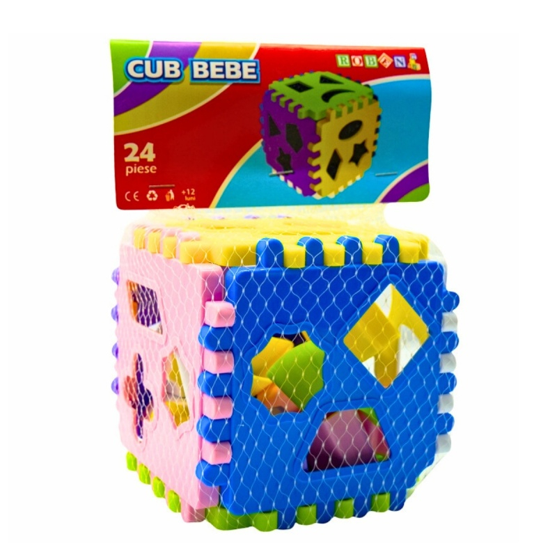 Jucarie bebelusi - Cub cu activitati educative 24 piese, 13cm - Roben 16002 , 12+ luni [2]