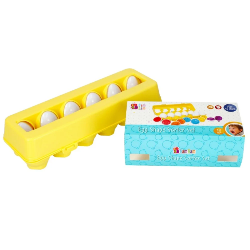 Jucarie bebelusi - sortator in forma de oua cu cofraj 12 buc - Bam Bam 492750, 18+ luni [2]