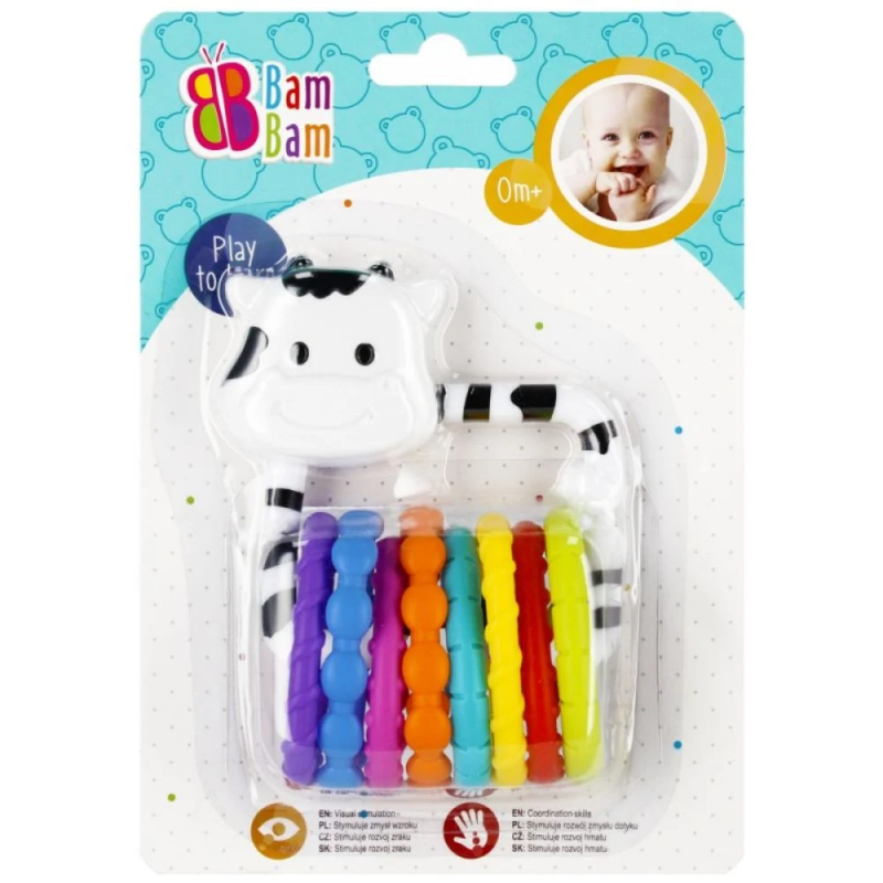 Jucarie bebelusi zornaitoare - vacuta cu inele - Bam Bam 515053, 0+ luni [2]