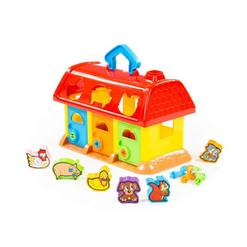 Jucarie casuta cu 6 forme si 6 stickere WADER My First Farm, 28Lx16lx19h, plastic, 9166 [6]