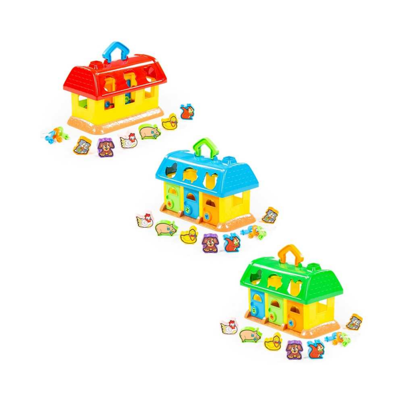 Jucarie casuta cu 6 forme si 6 stickere WADER My First Farm, 28Lx16lx19h, plastic, 9166 [2]